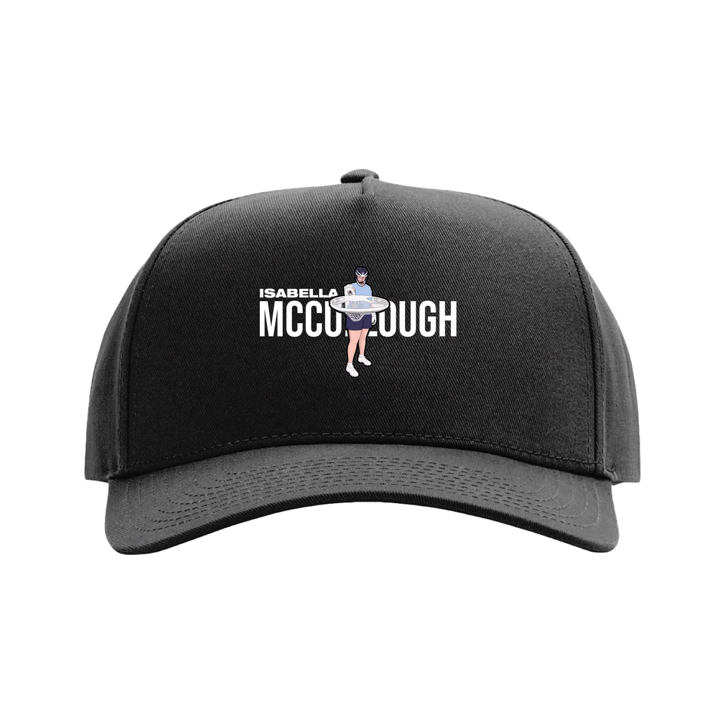 Full Fabric Five-Panel Champ Cap — Player Name in Black
