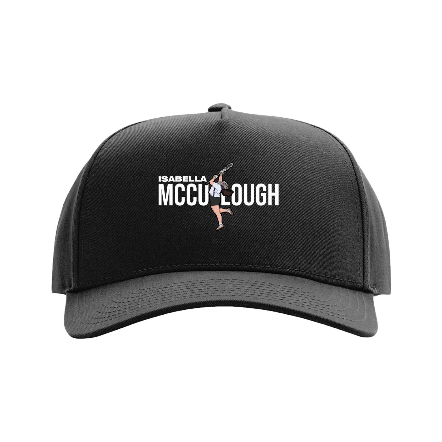 Full Fabric Five-Panel Champ Cap — Player Name in Black