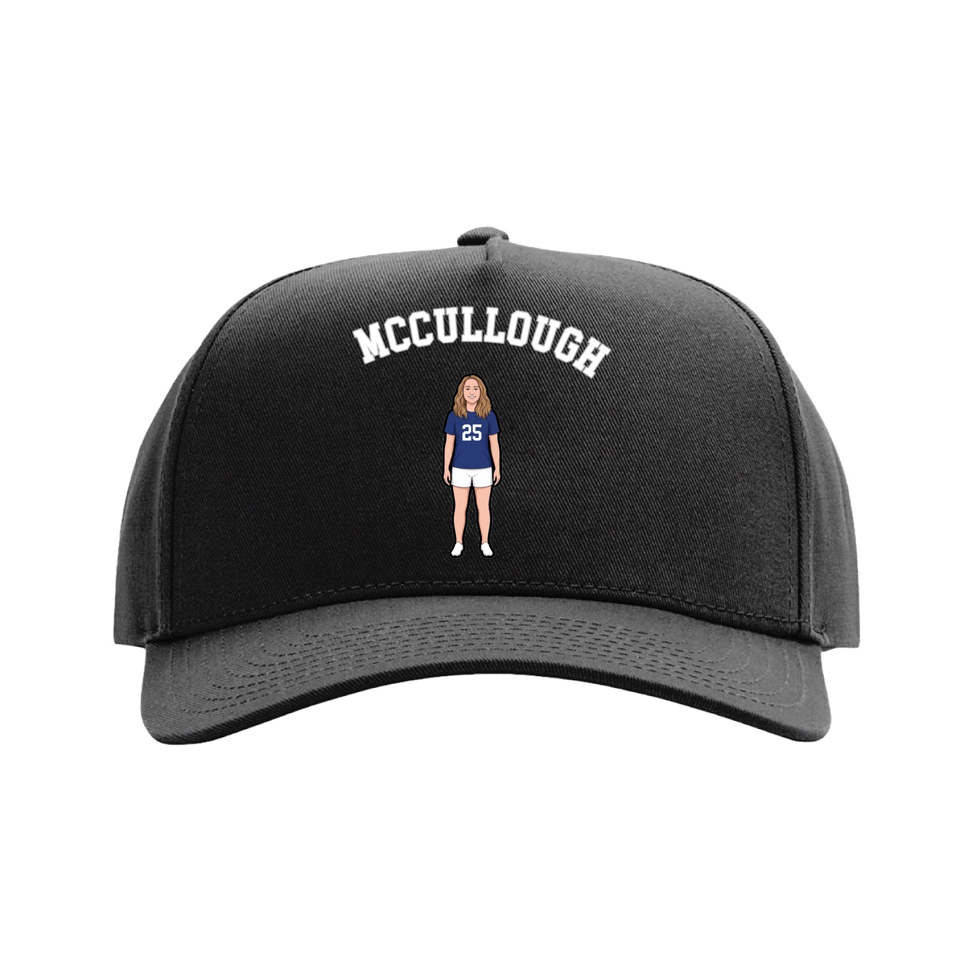 Full Fabric Five-Panel Champ Cap — Shirsey Arch in Black