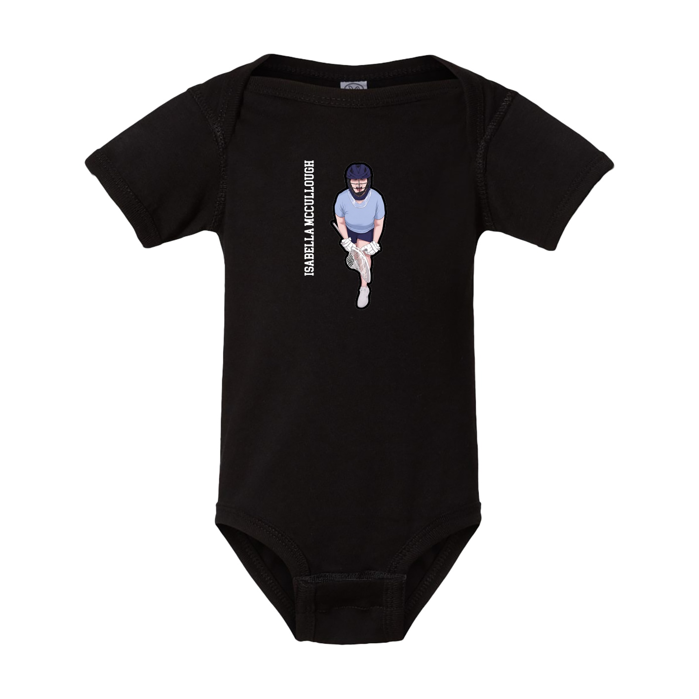 Baby Onesie — Name Vertical in Black