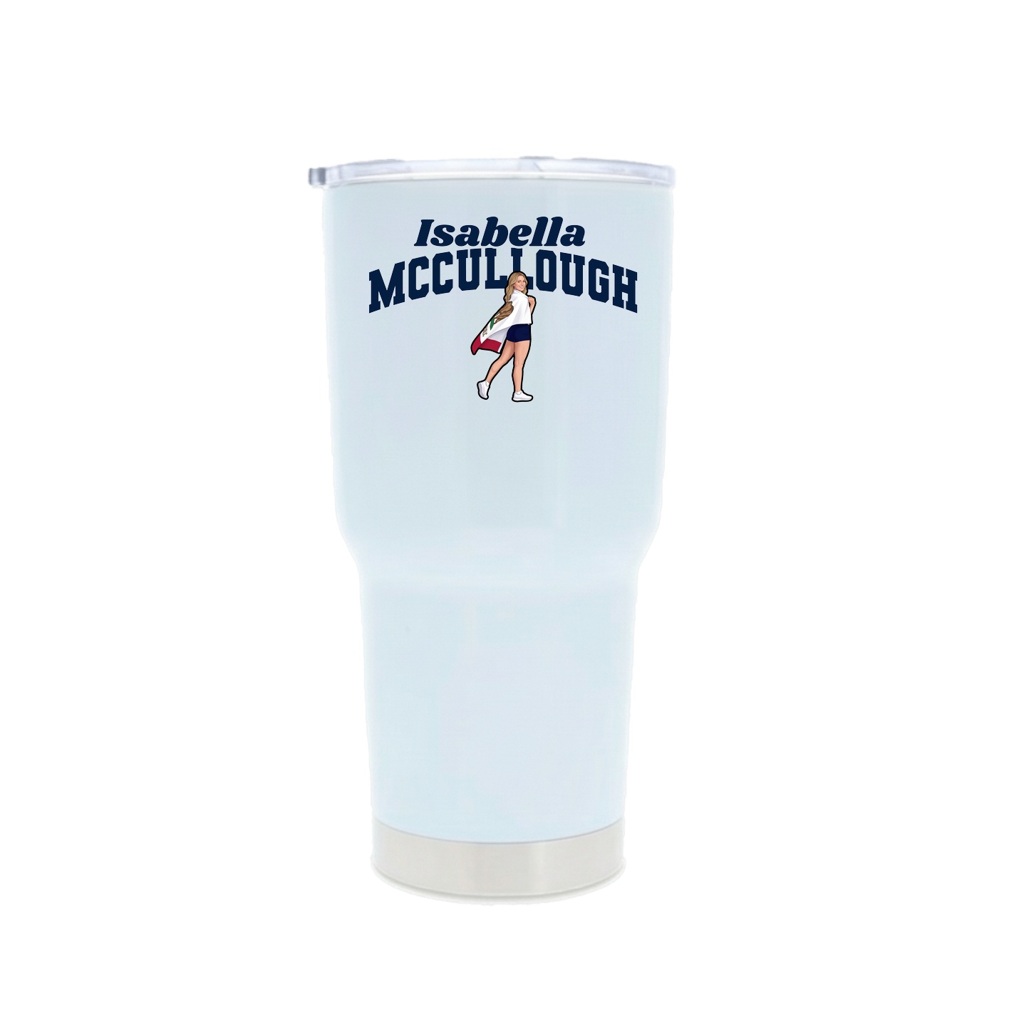 30oz Stainless Steel Tumbler — Signature Arch in White