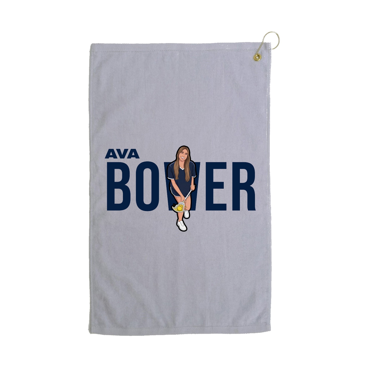 Golf Towel — Player Name in Grey