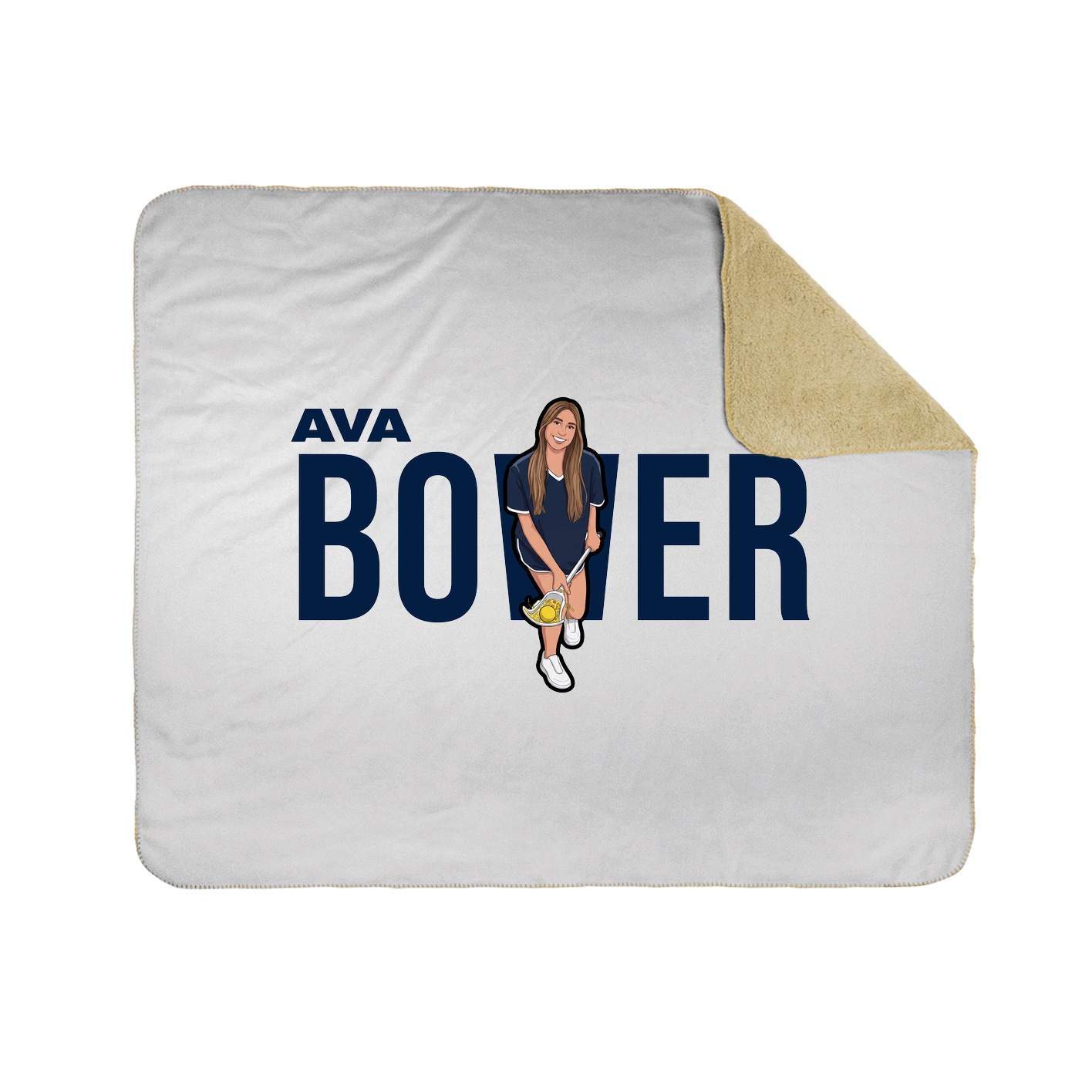 Throw Blanket — Player Name in White