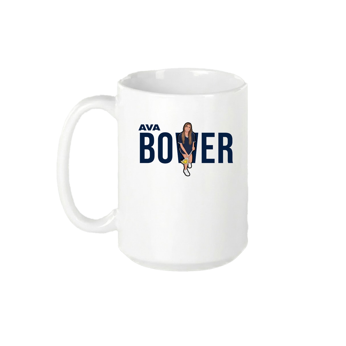 15oz Coffee Mug — Player Name in White
