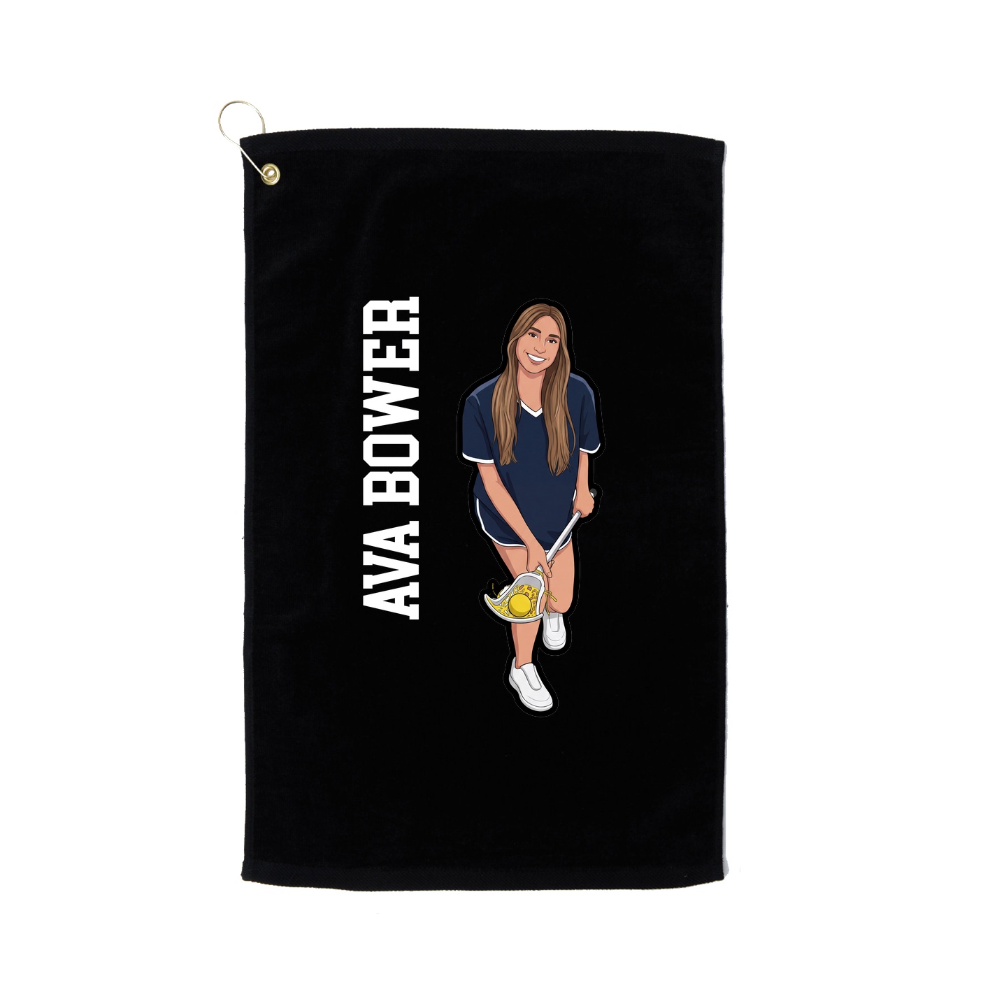 Golf Towel — Name Vertical in Black