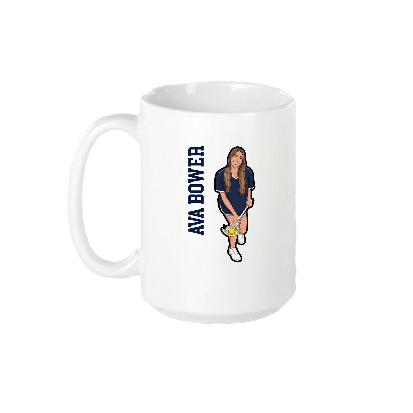 15oz Coffee Mug — Name Vertical in White