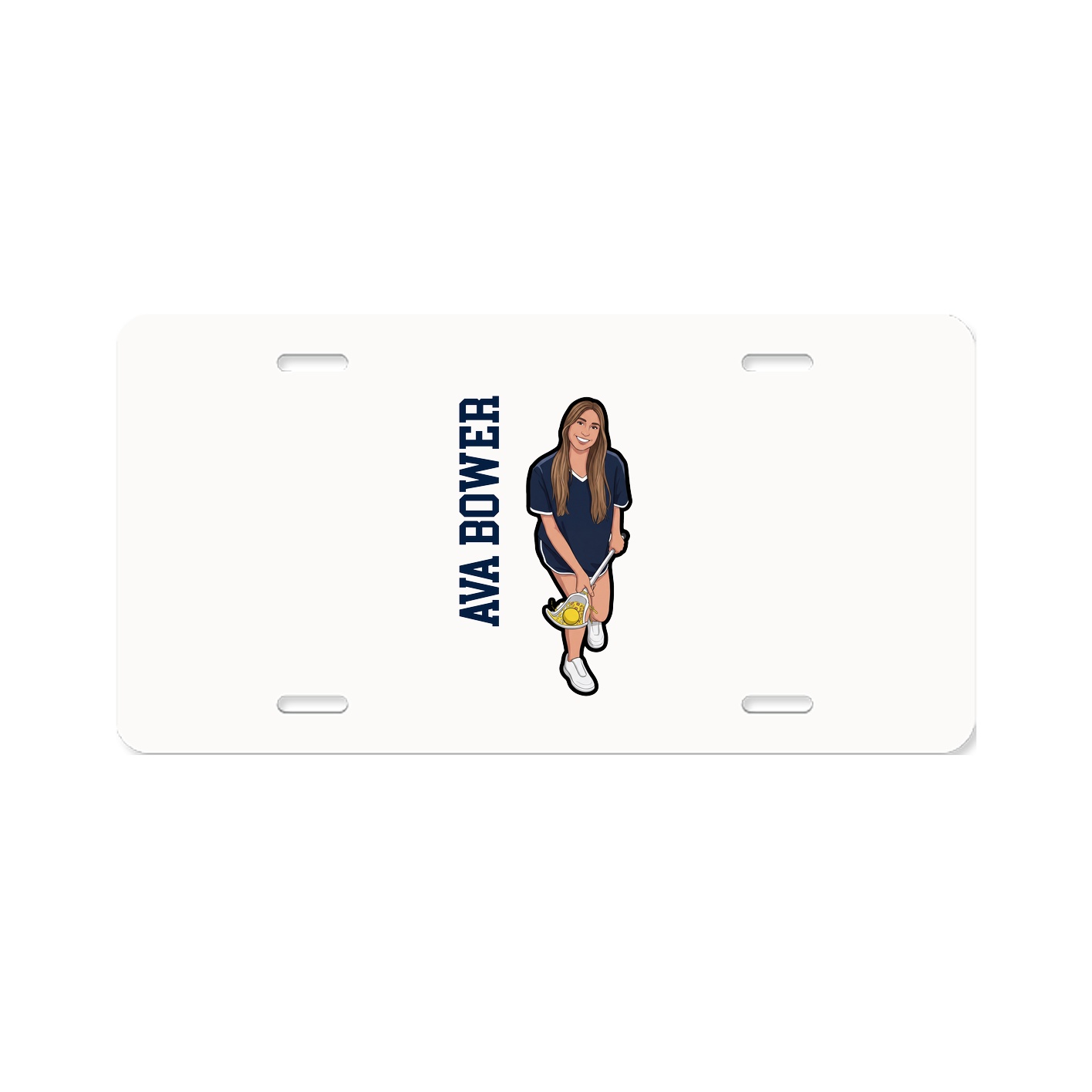 License Plate — Name Vertical in Classic