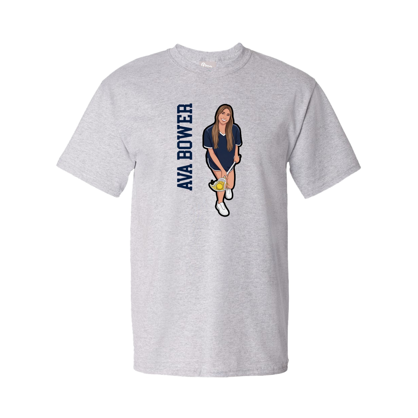 Tee — Name Vertical in Grey