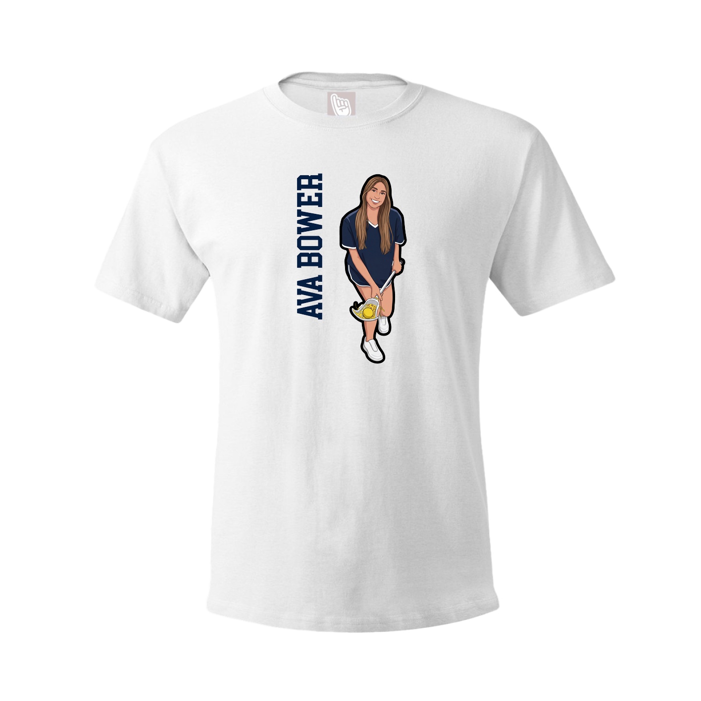 Youth Tee — Name Vertical in White
