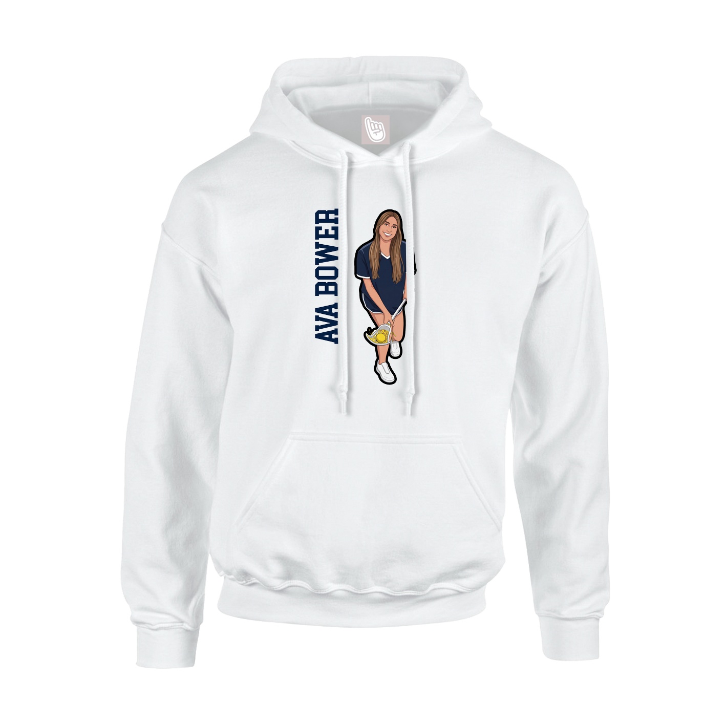 Hoodie — Name Vertical in White