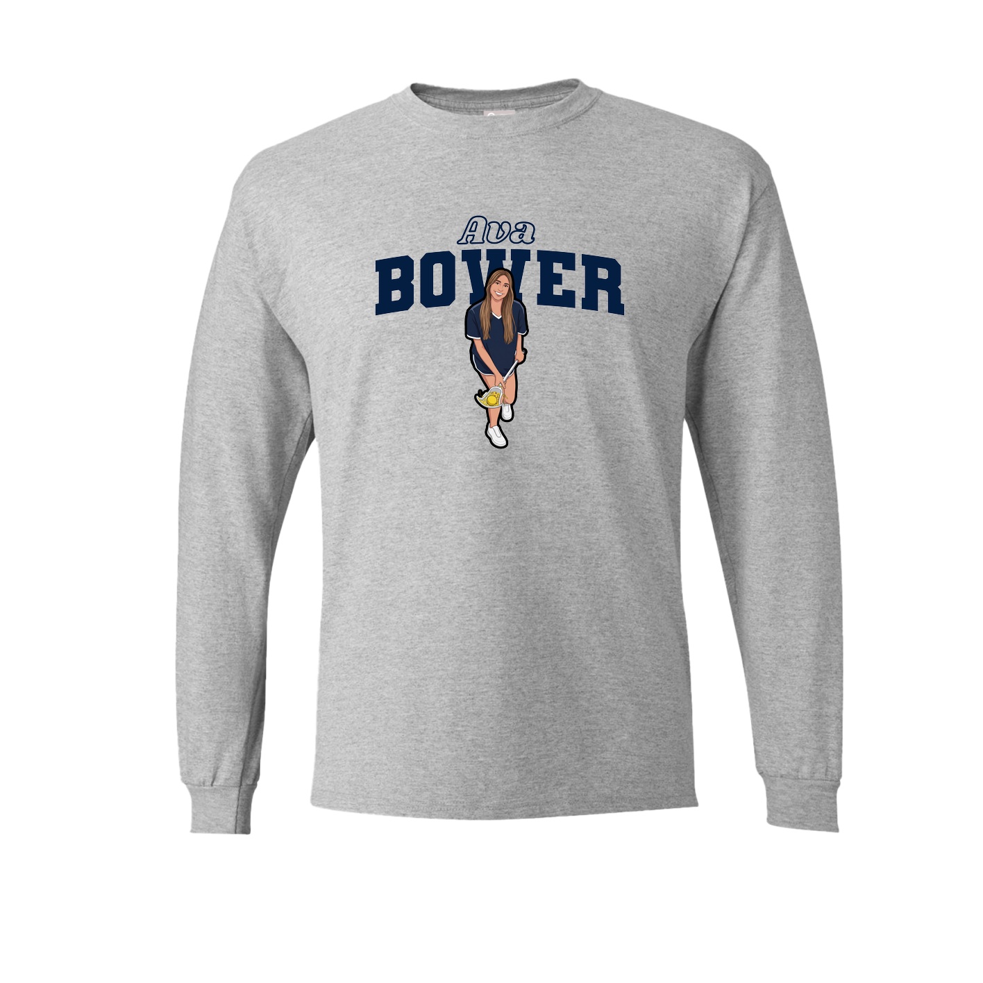Long Sleeve Tee — Name Arch in Grey