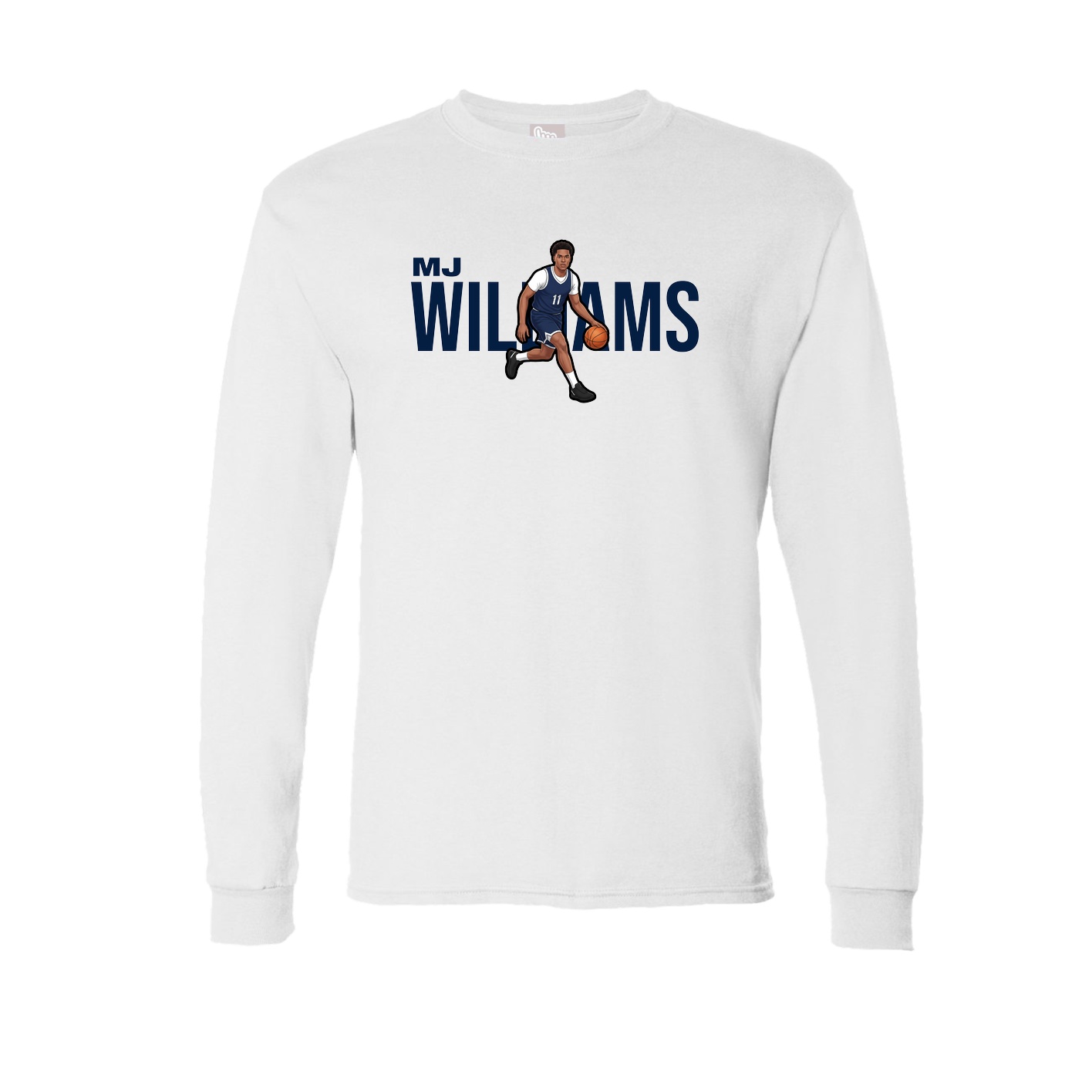 Long Sleeve Tee — Player Name in White