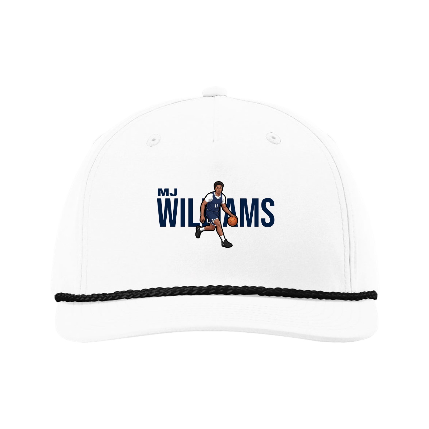 Five-Panel Classic Rope Cap — Player Name in White