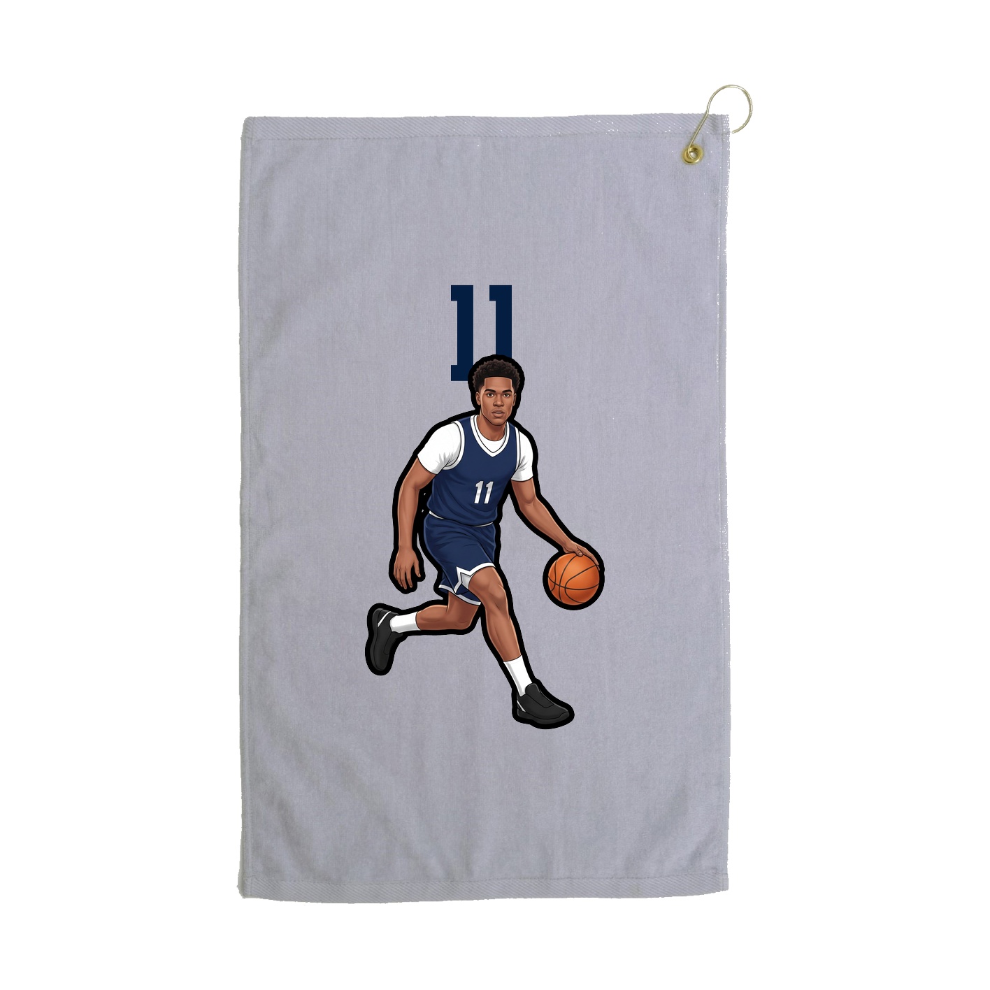 Golf Towel — Number Top in Grey