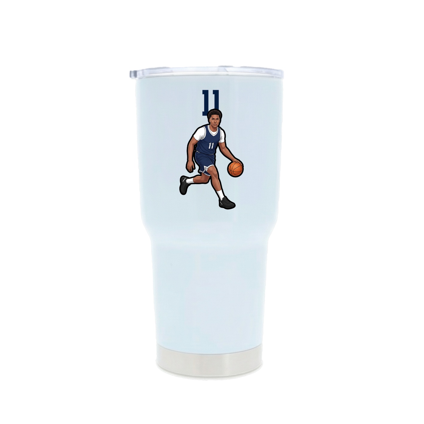 30oz Stainless Steel Tumbler — Number Top in White