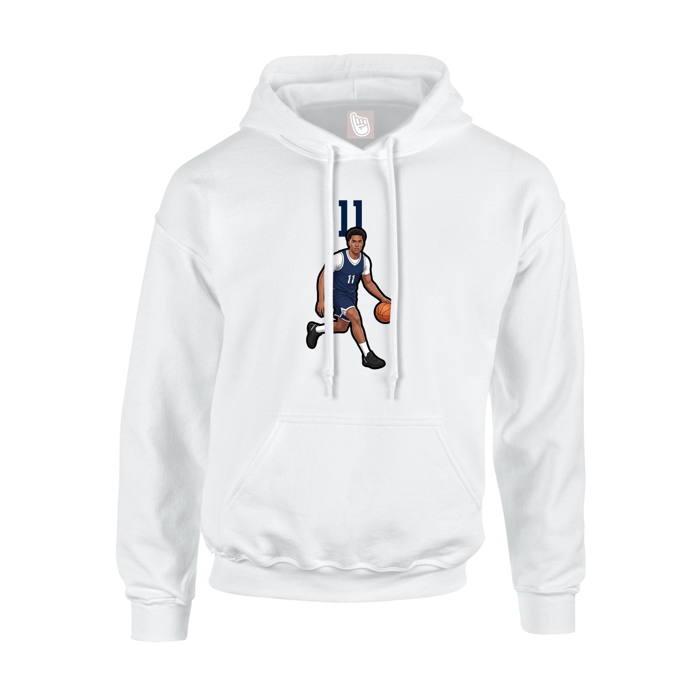 Youth Hoodie — Number Top in White