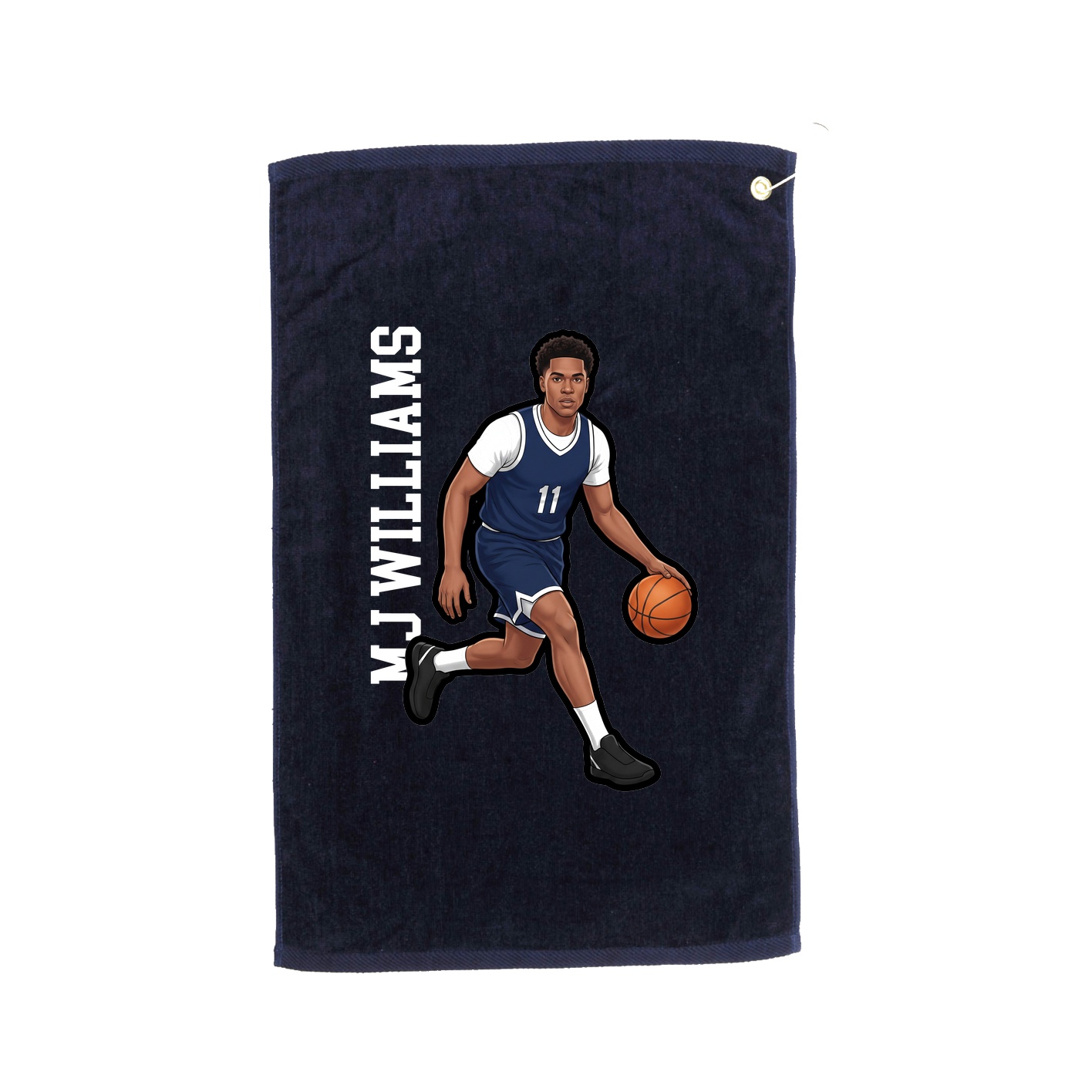 Golf Towel — Name Vertical in Navy