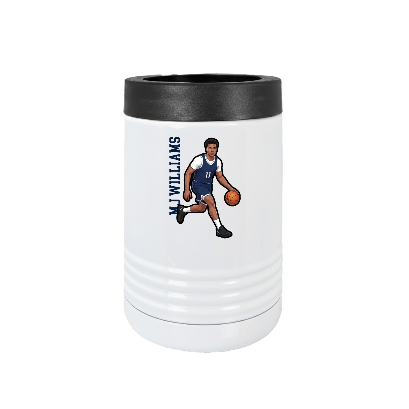Beverage Holder — Name Vertical in White