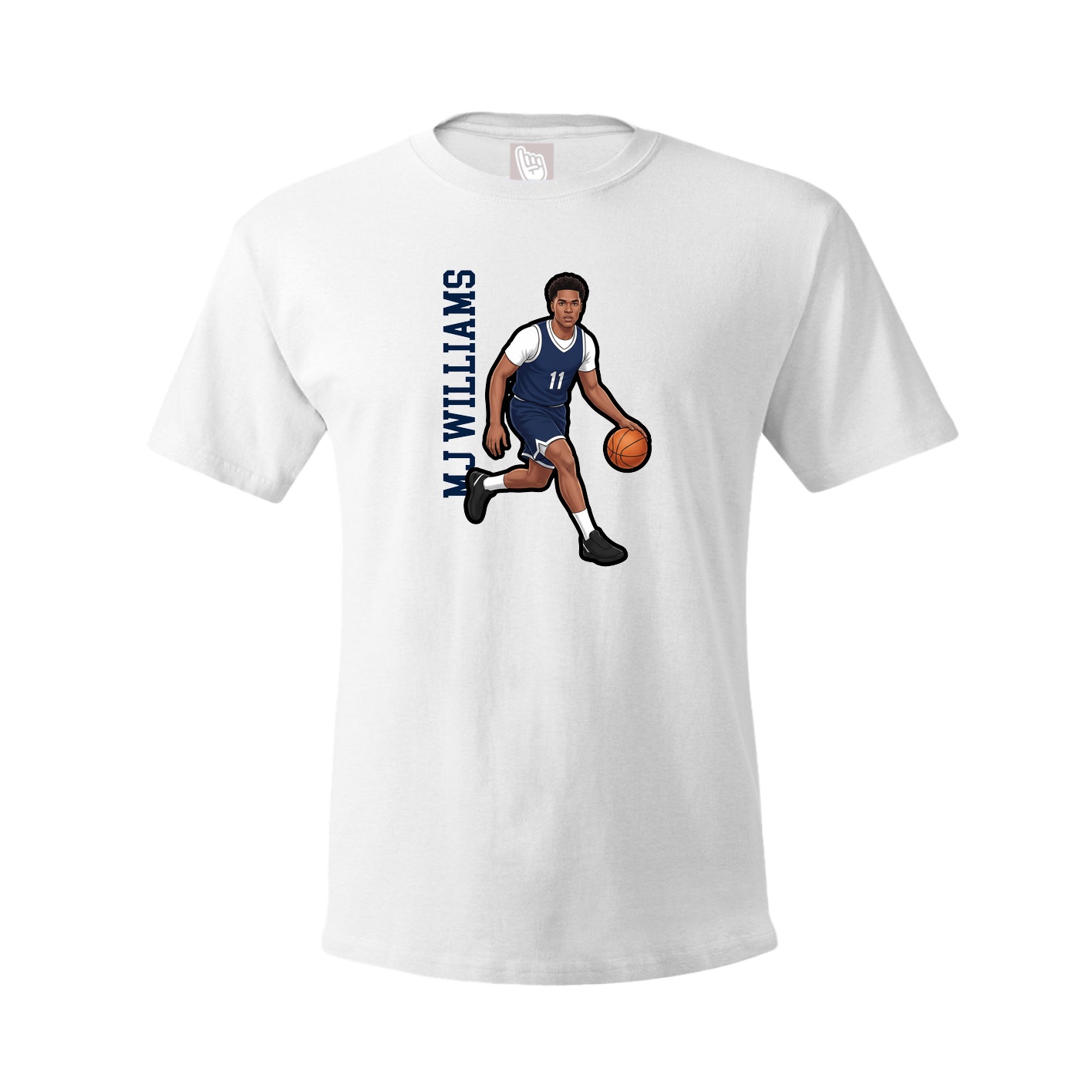 Youth Tee — Name Vertical in White