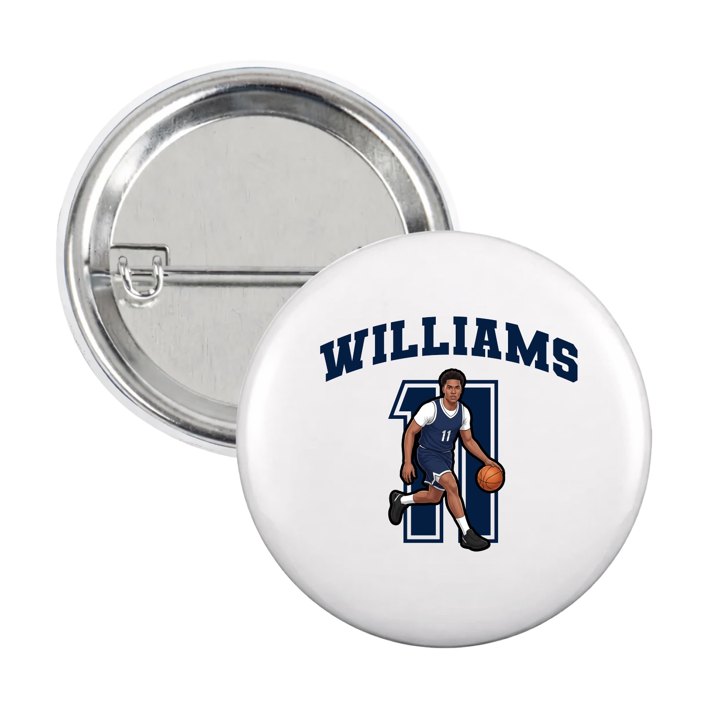 Game Day Button — Number in White