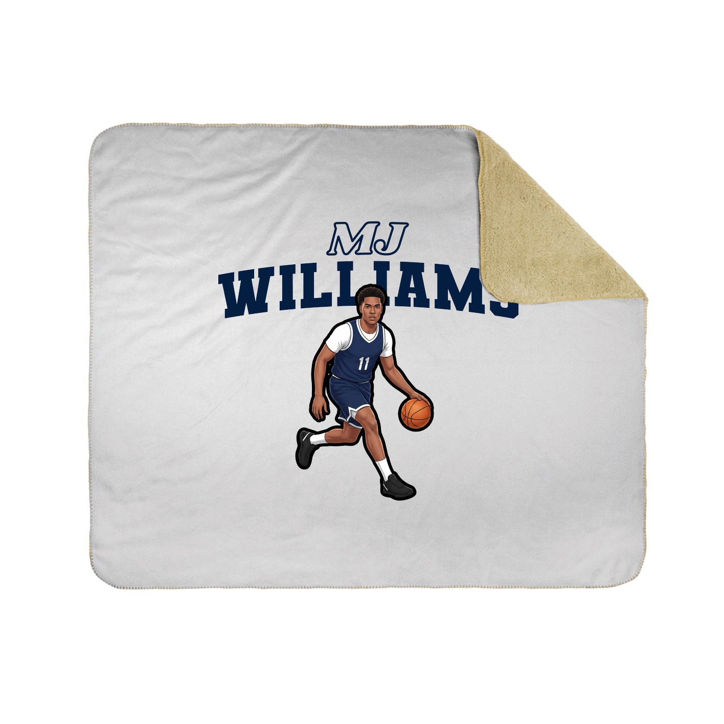 Throw Blanket — Name Arch in White