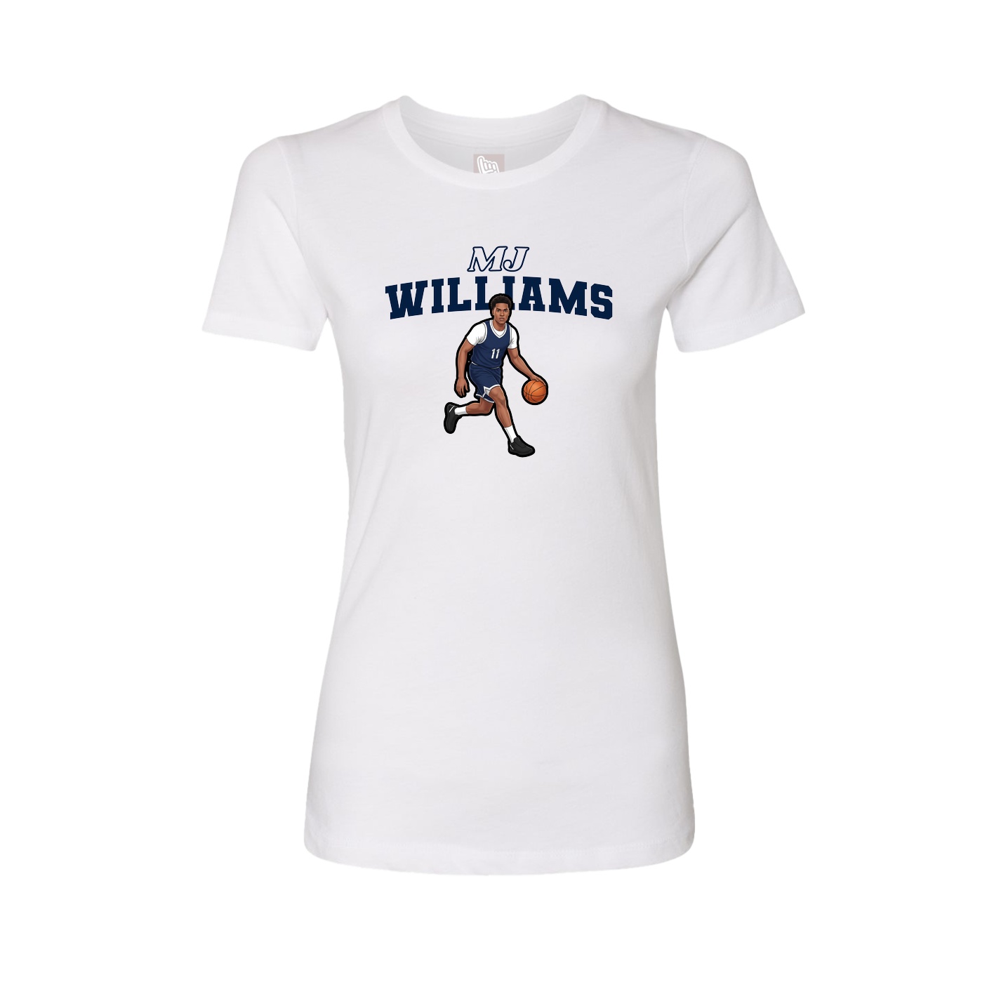 Fitted Women's Tee — Name Arch in White