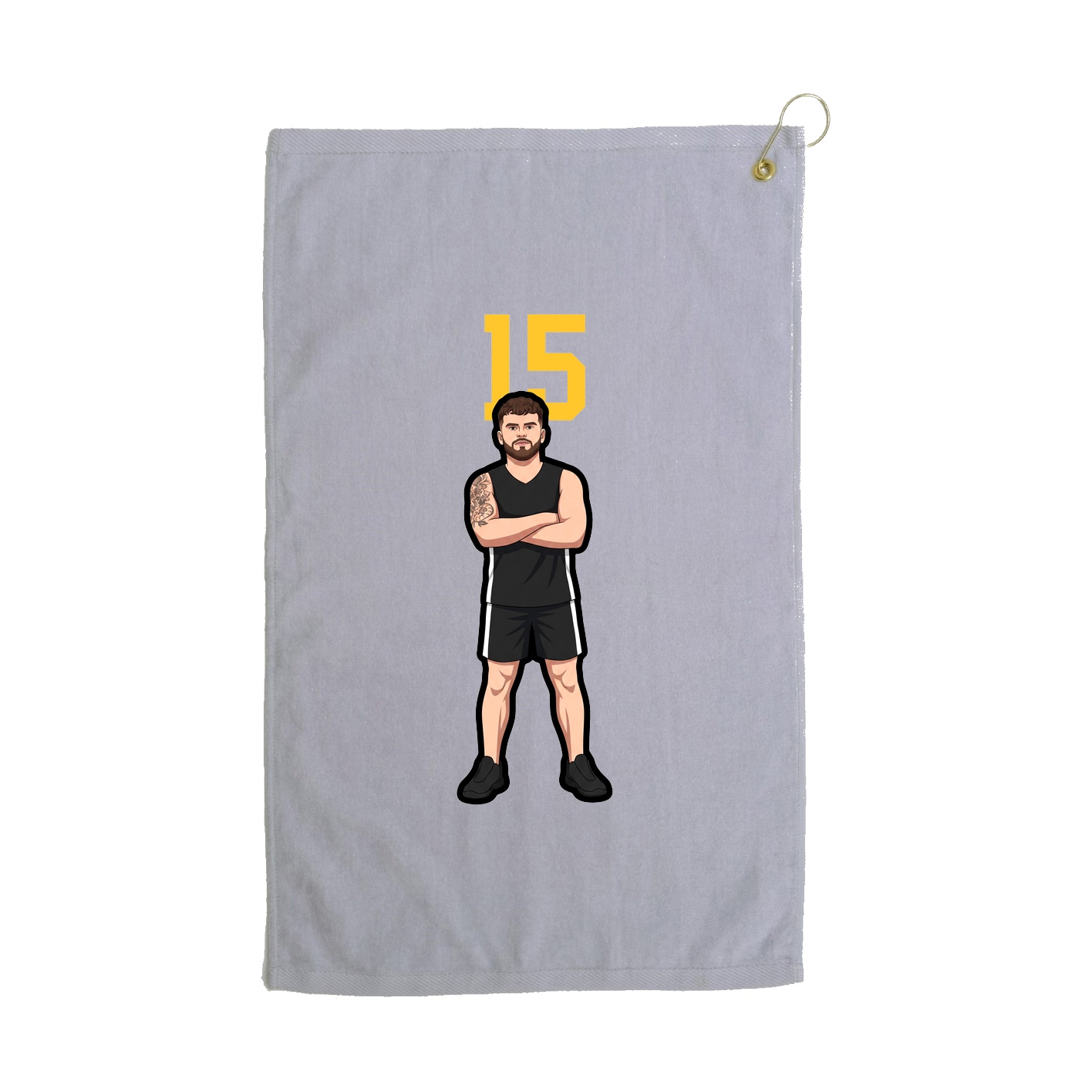 Golf Towel — Number Top in Grey