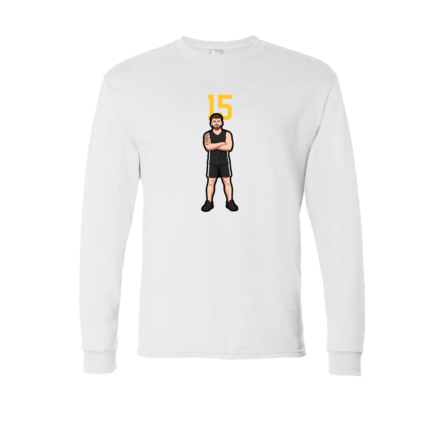 Long Sleeve Tee — Number Top in White
