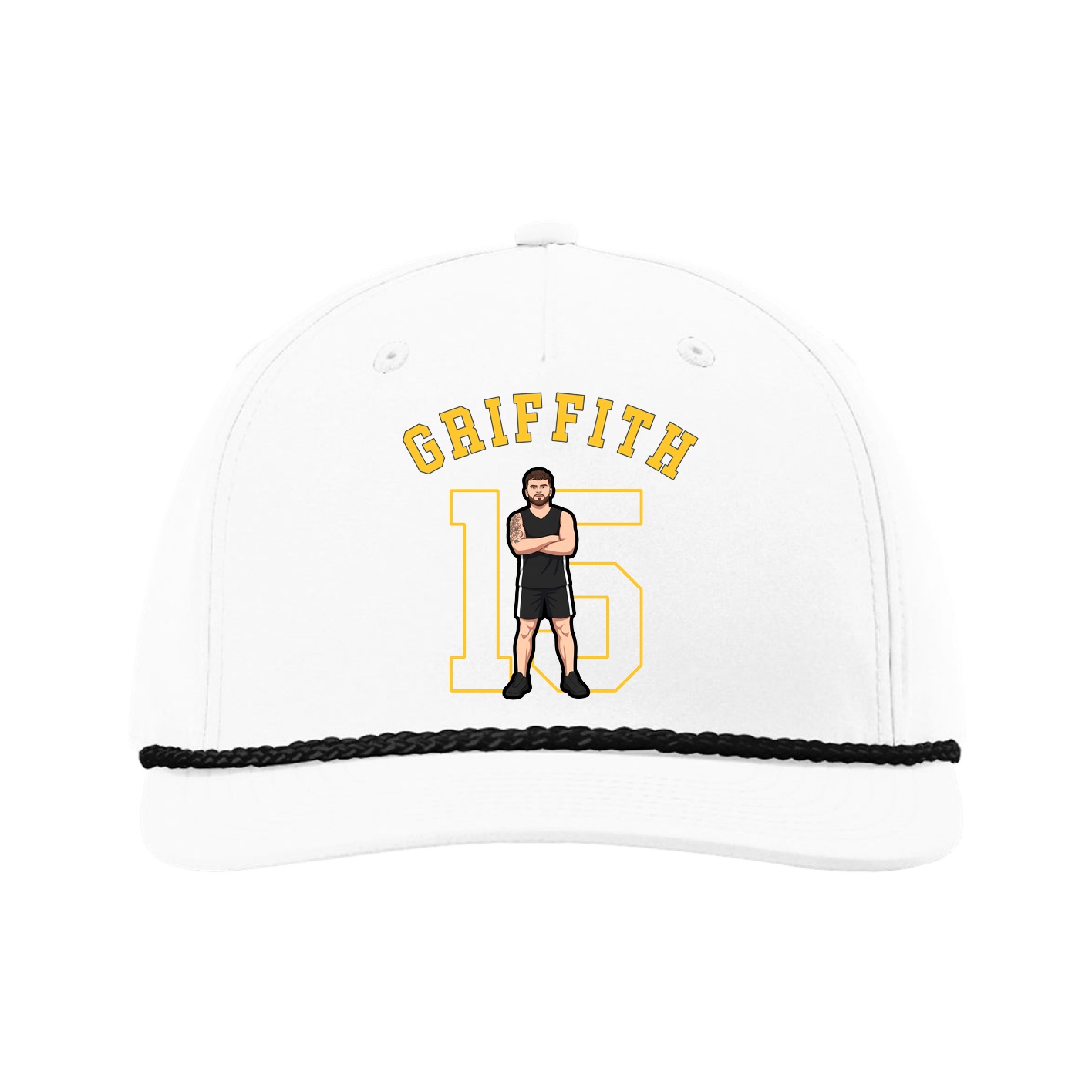 Five-Panel Classic Rope Cap — Shirsey Arch in White