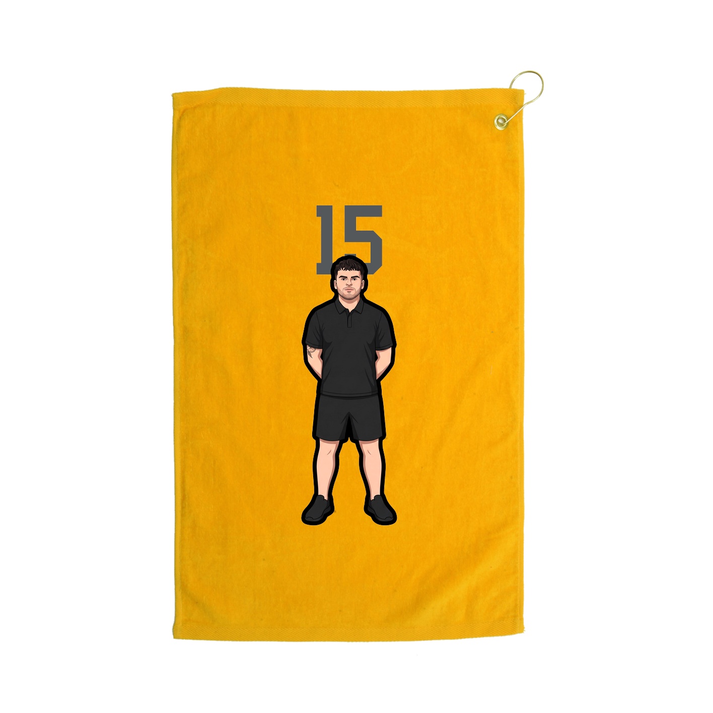 Golf Towel — Number Top in Gold