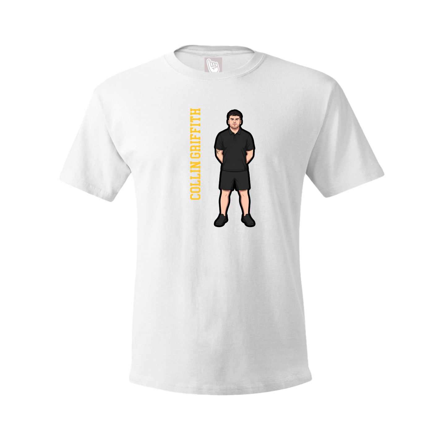 Youth Tee — Name Vertical in White