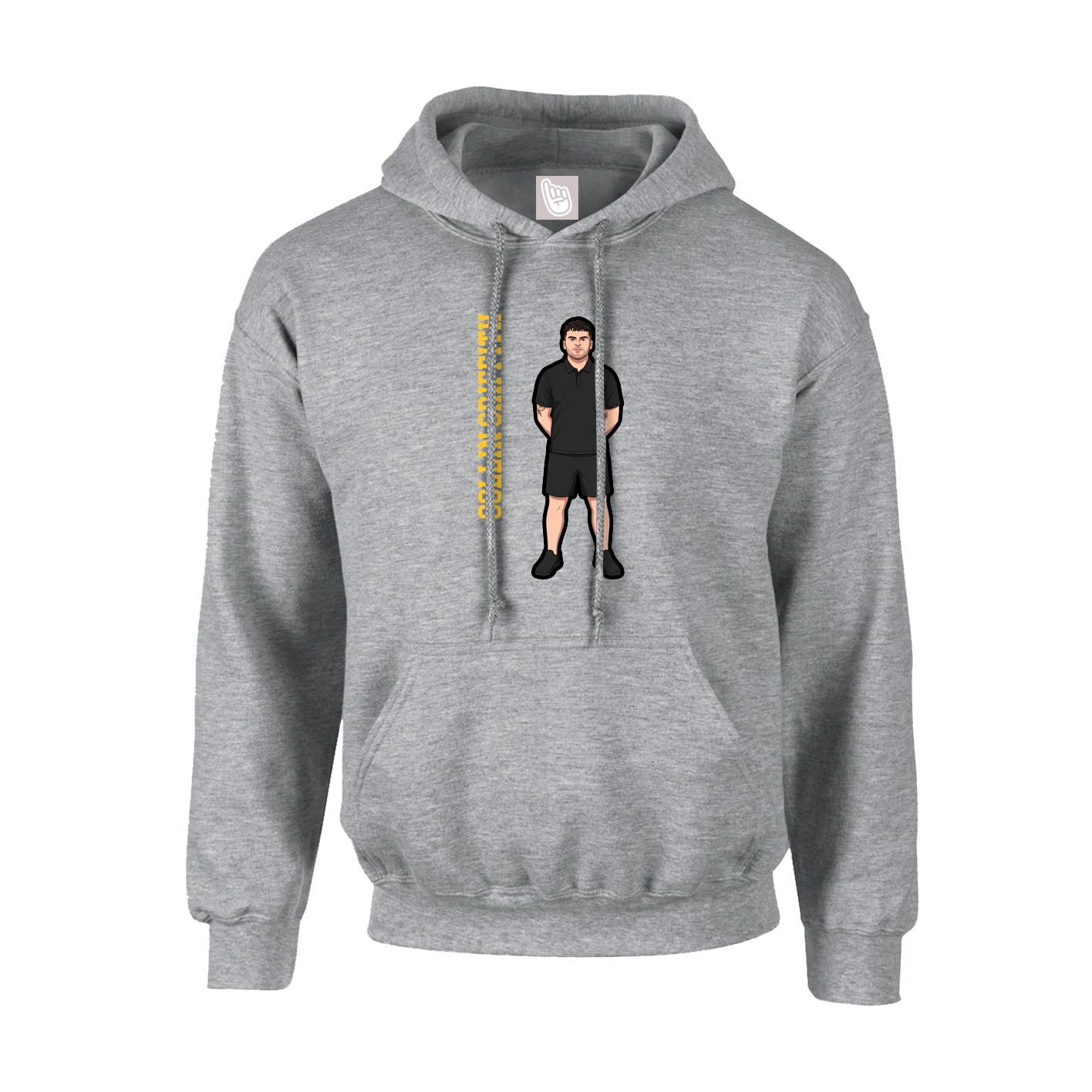 Youth Hoodie — Name Vertical in Grey