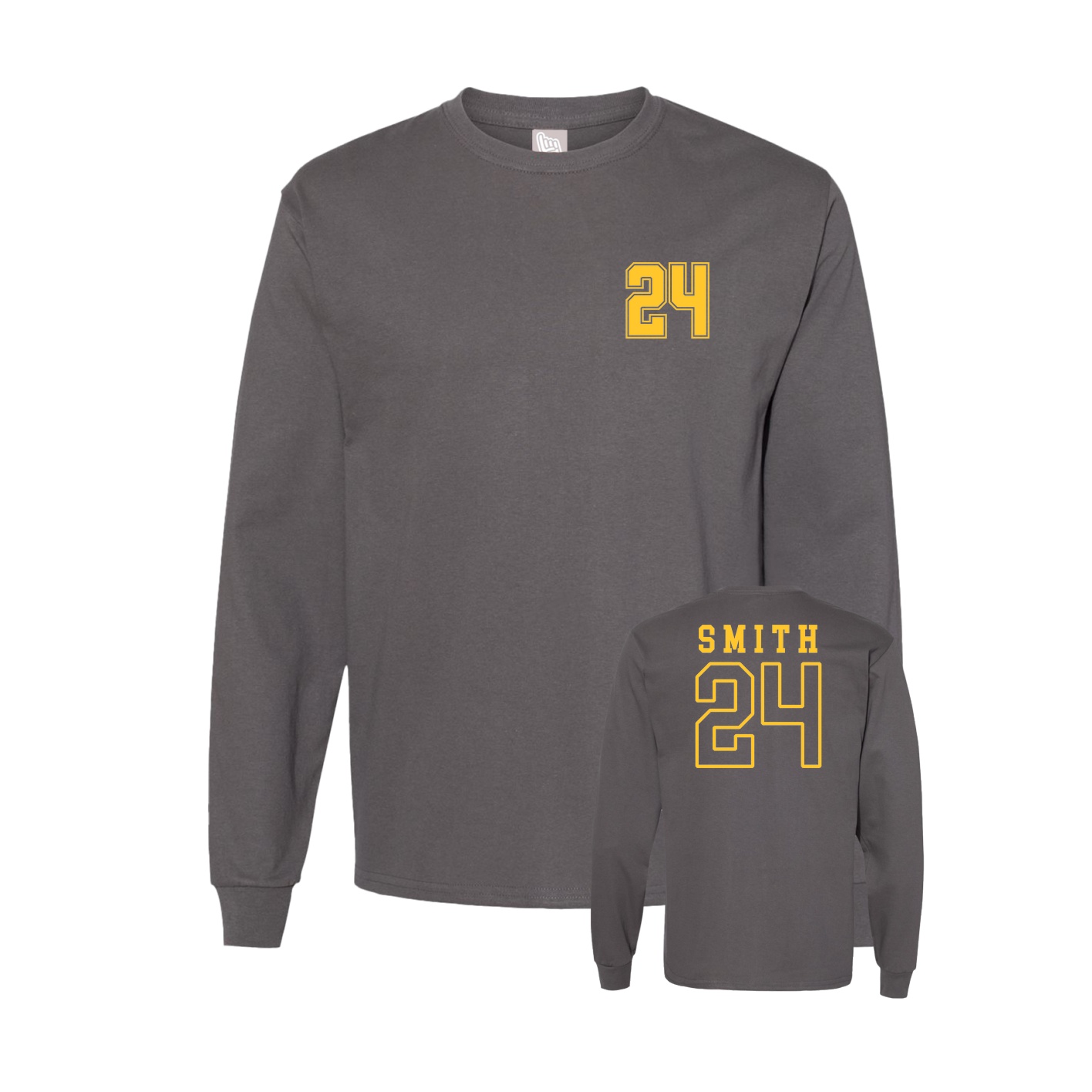 Long Sleeve Tee — Chest Back in Grey