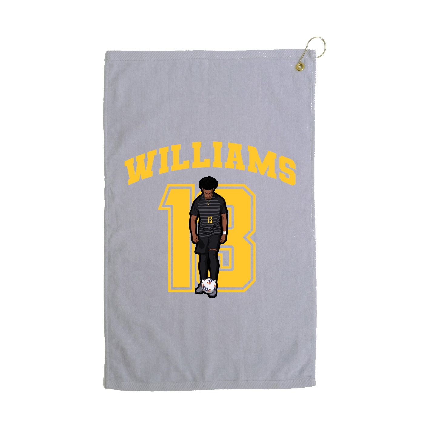 Golf Towel — Number in Grey