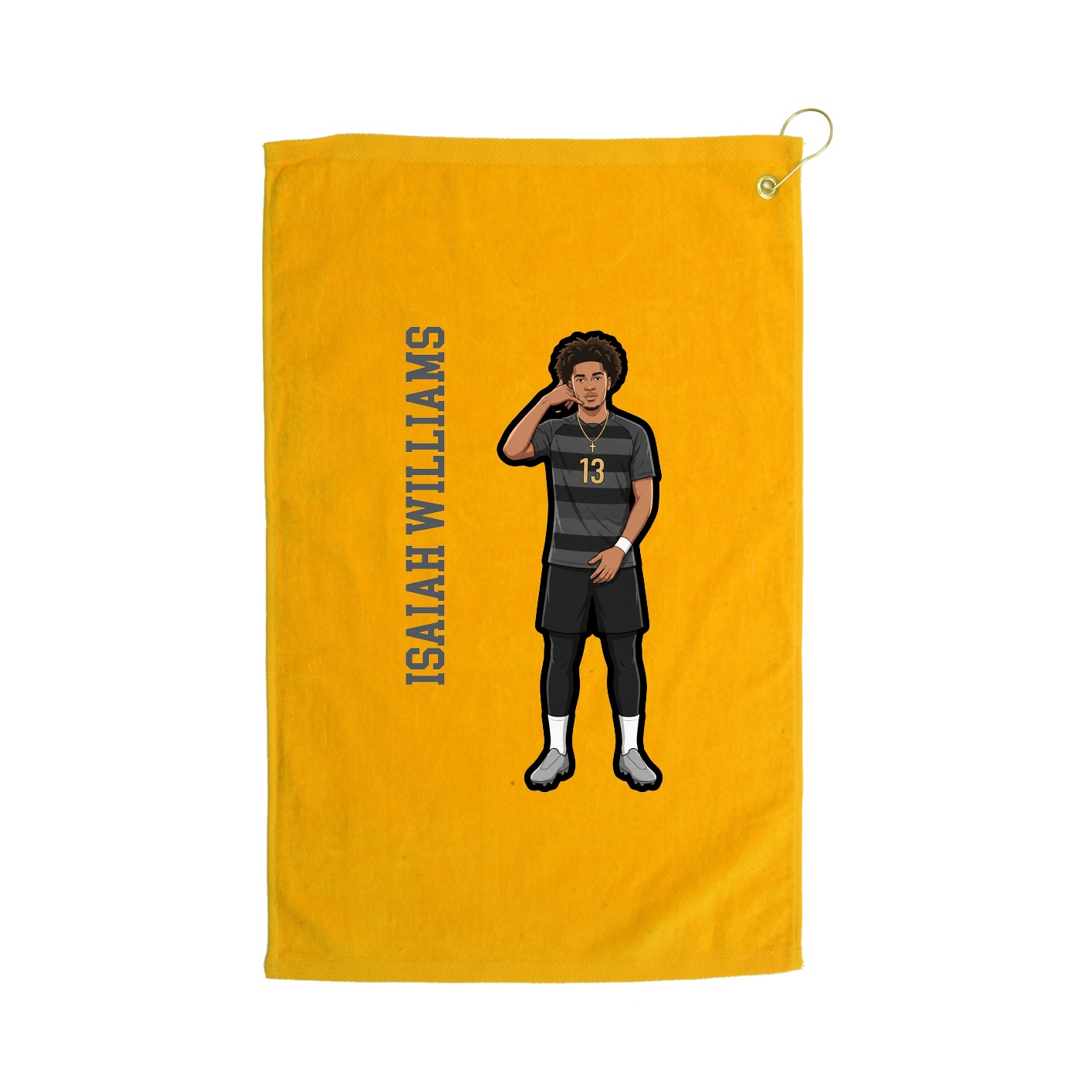 Golf Towel — Name Vertical in Gold