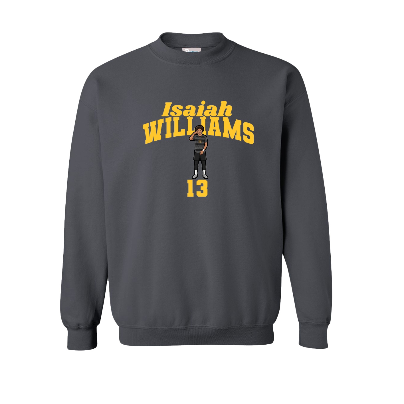 Fleece Crew — Signature Arch in Grey