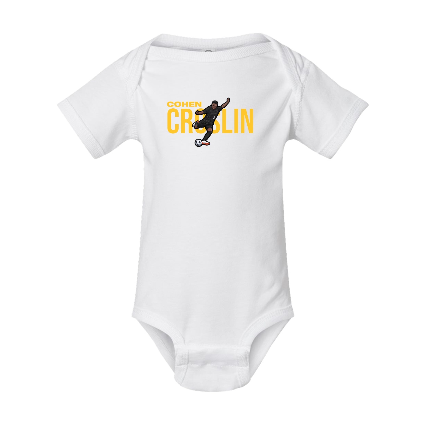 Baby Onesie — Player Name in White