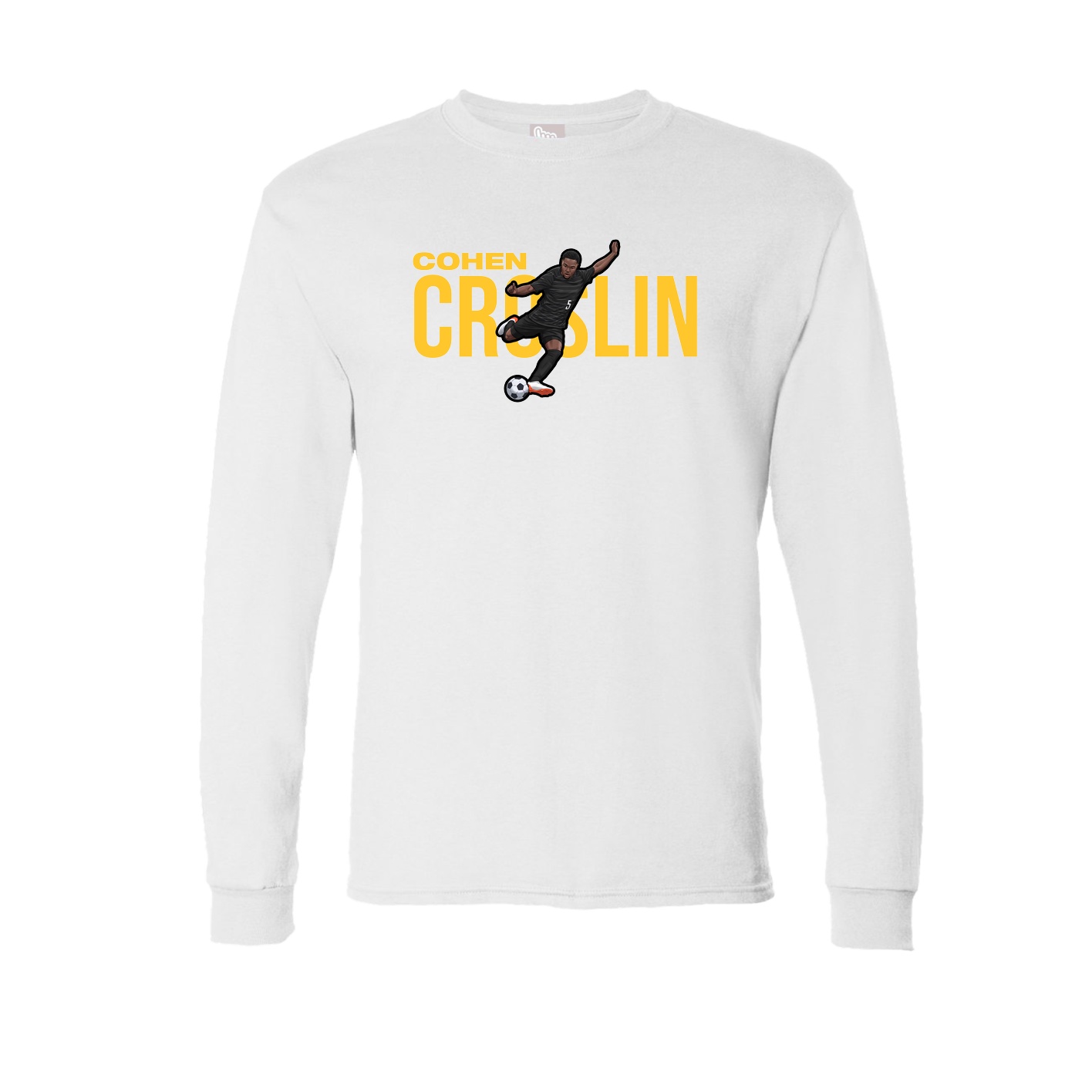 Long Sleeve Tee — Player Name in White