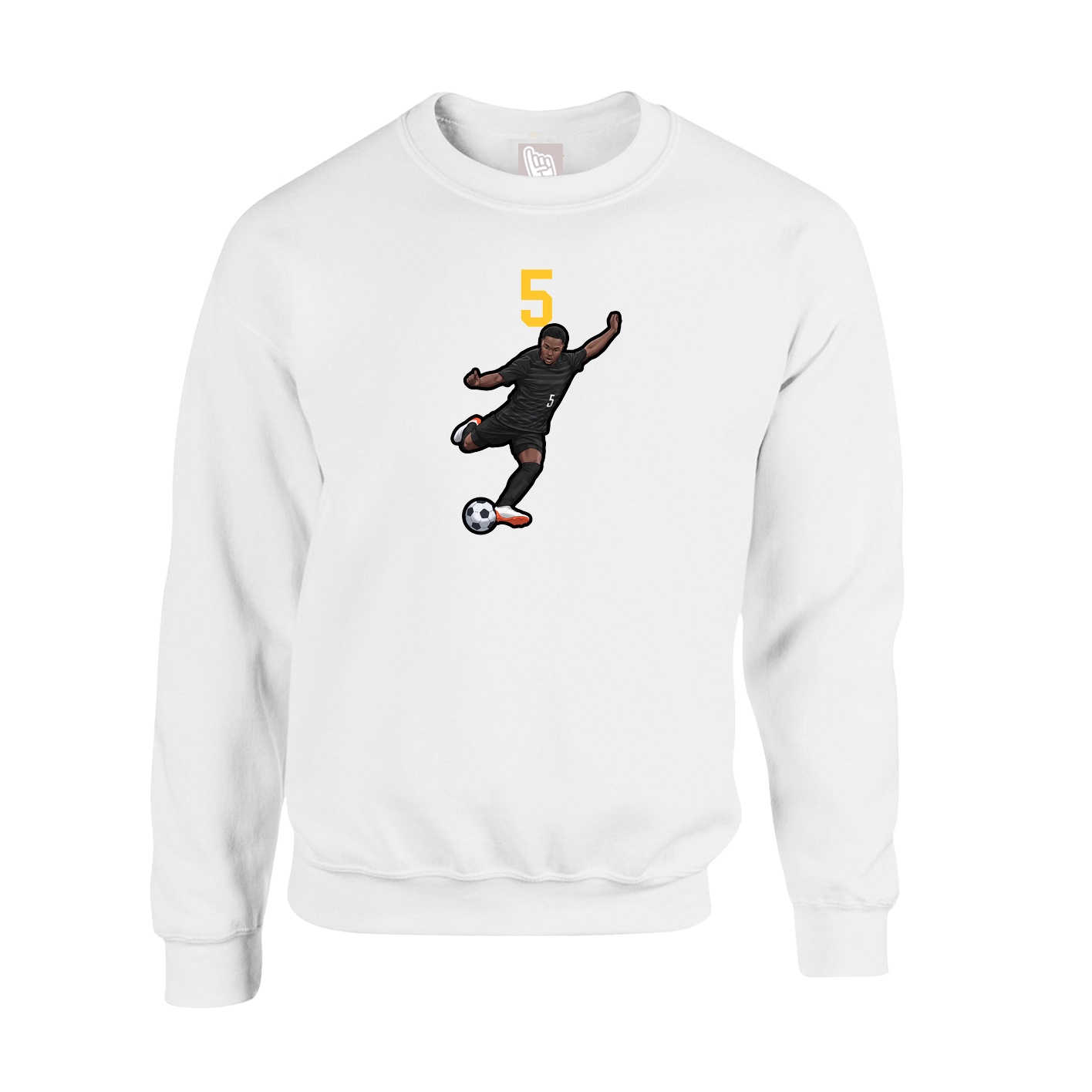 Fleece Crew — Number Top in White