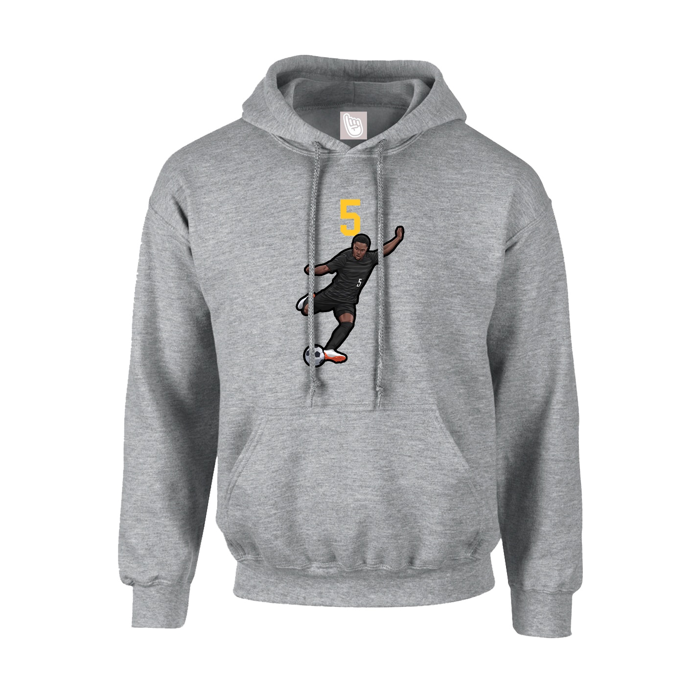 Youth Hoodie — Number Top in Grey