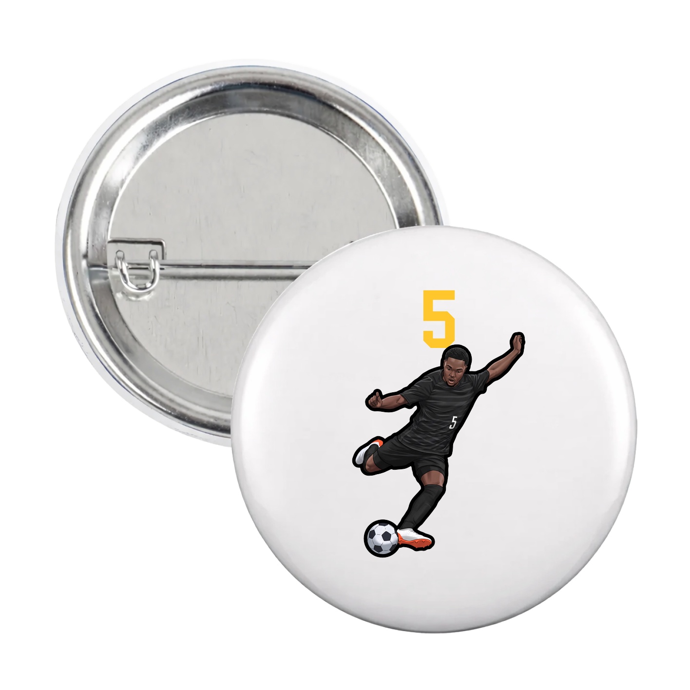 Game Day Button — Number Top in White