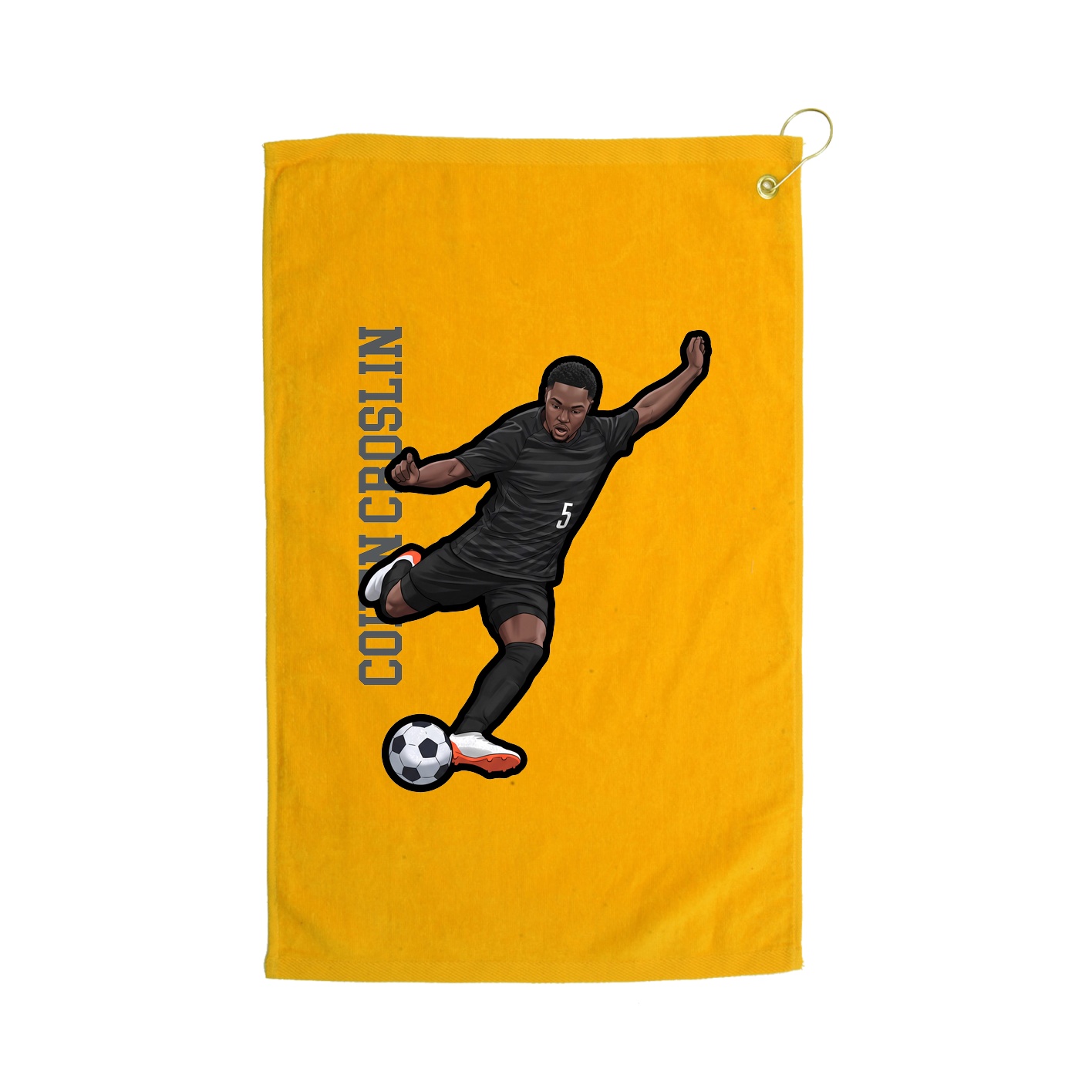 Golf Towel — Name Vertical in Gold