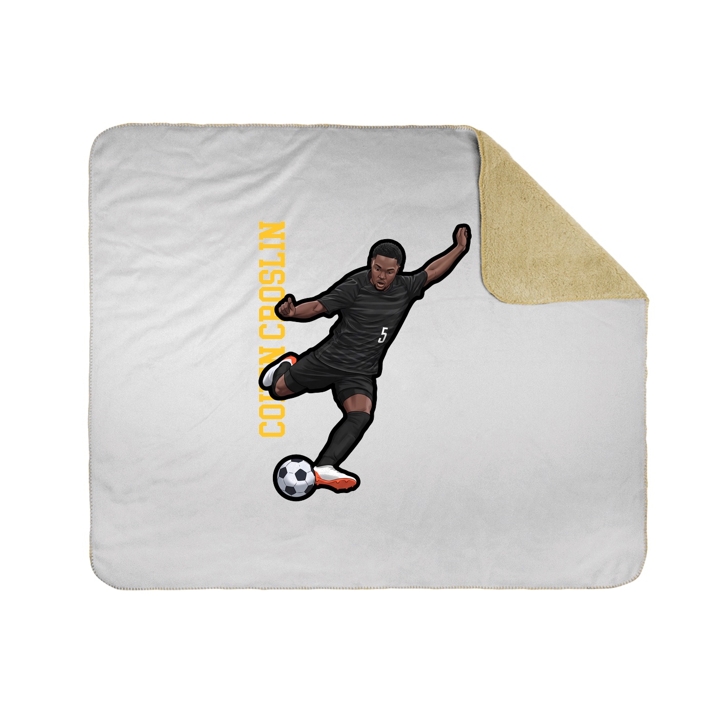 Throw Blanket — Name Vertical in White