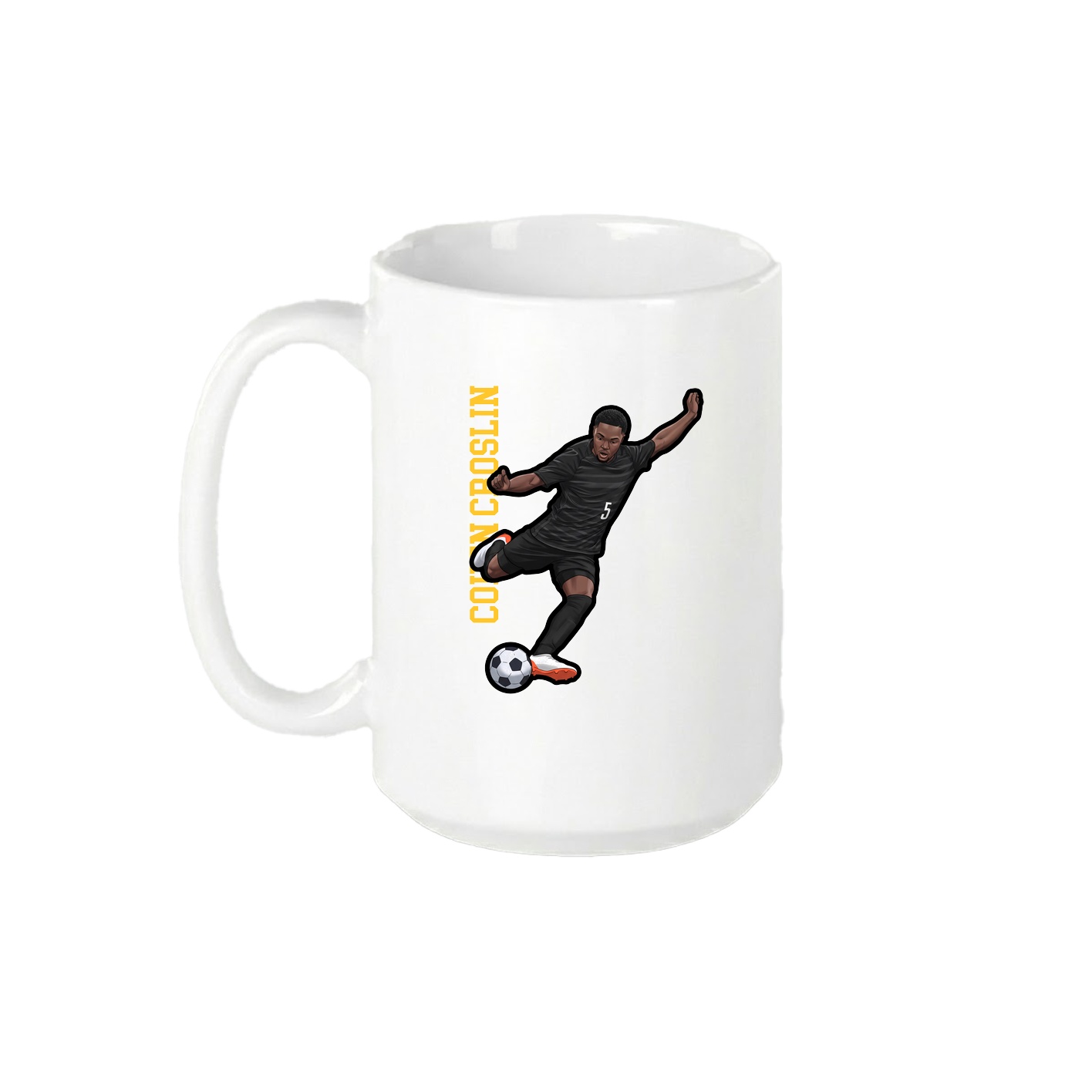 15oz Coffee Mug — Name Vertical in White