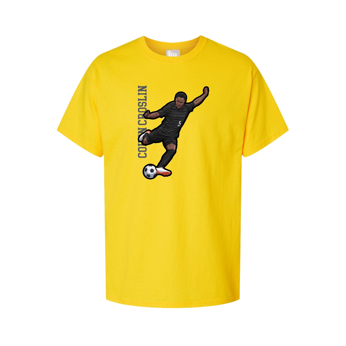 Youth Tee — Name Vertical in Gold