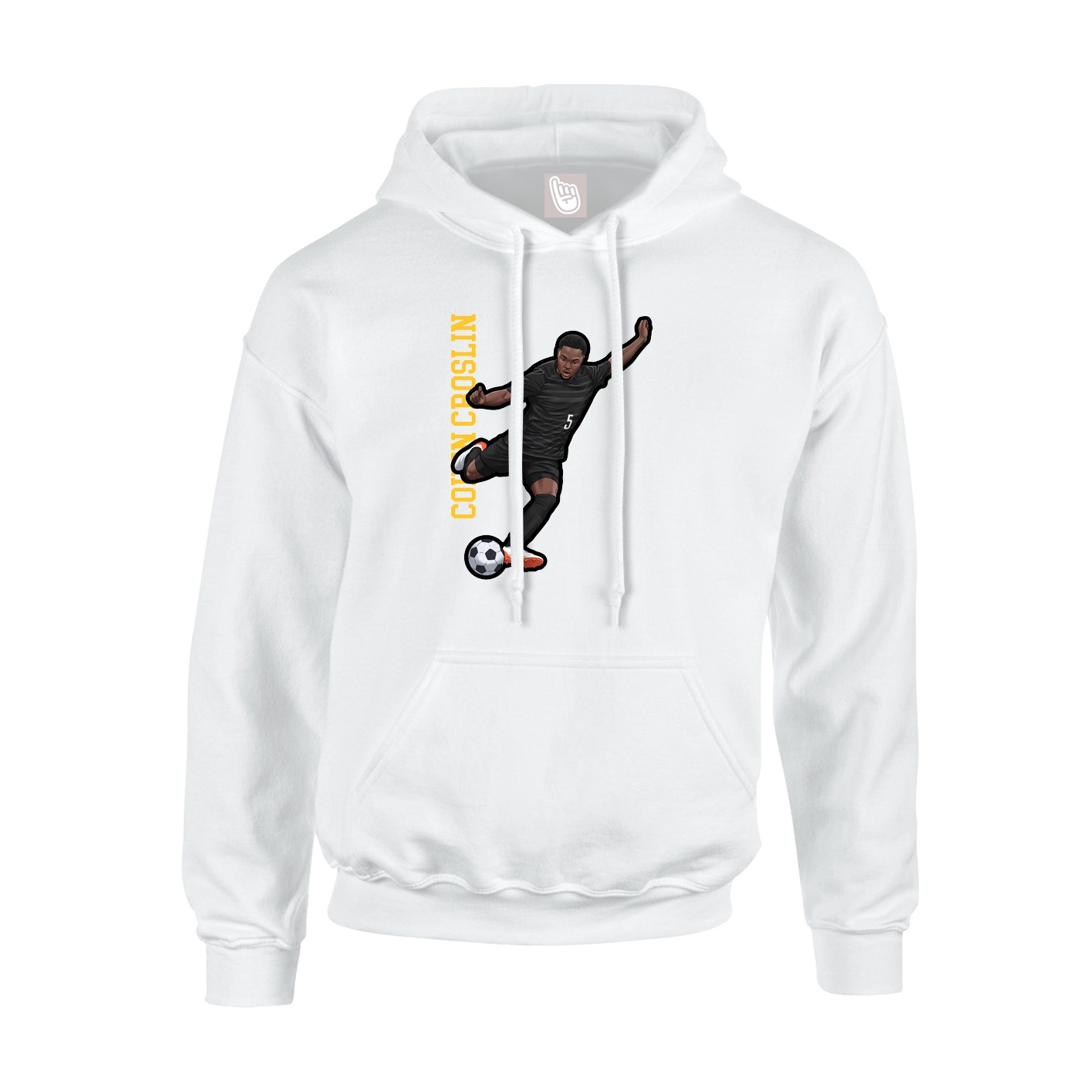 Hoodie — Name Vertical in White