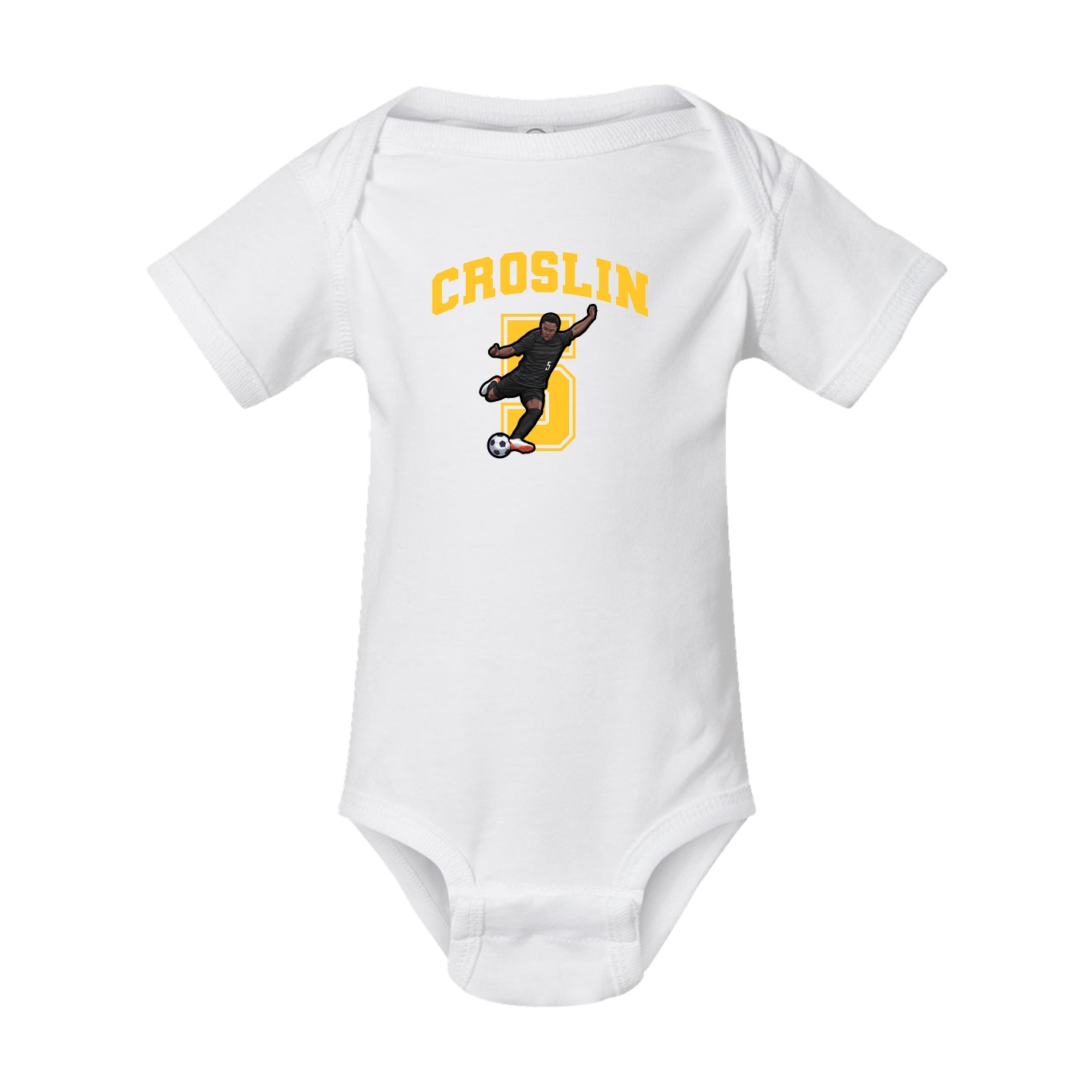 Baby Onesie — Number in White
