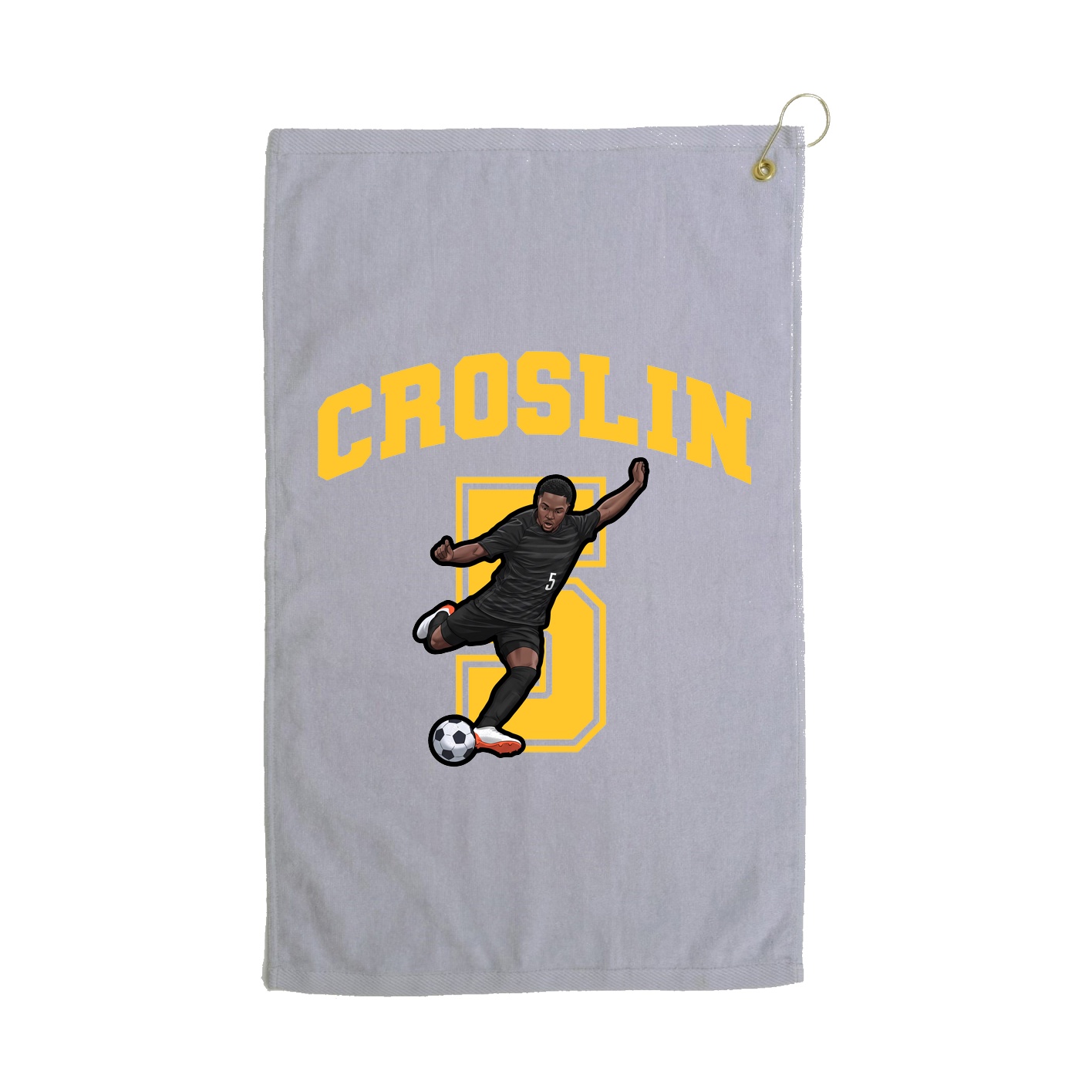 Golf Towel — Number in Grey