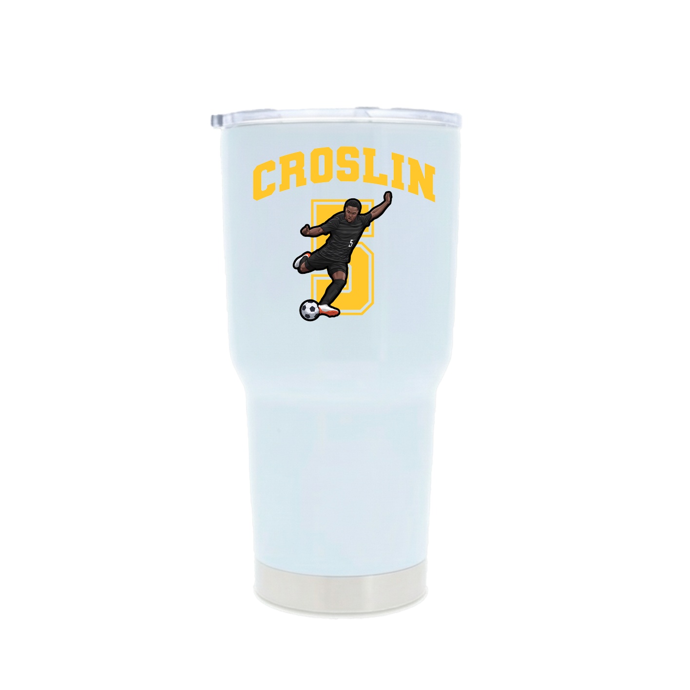 30oz Stainless Steel Tumbler — Number in White