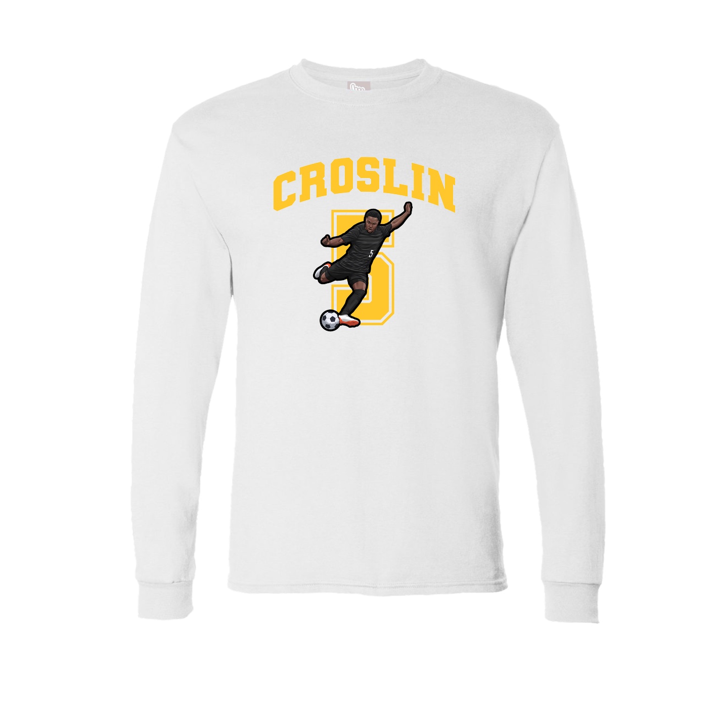 Long Sleeve Tee — Number in White